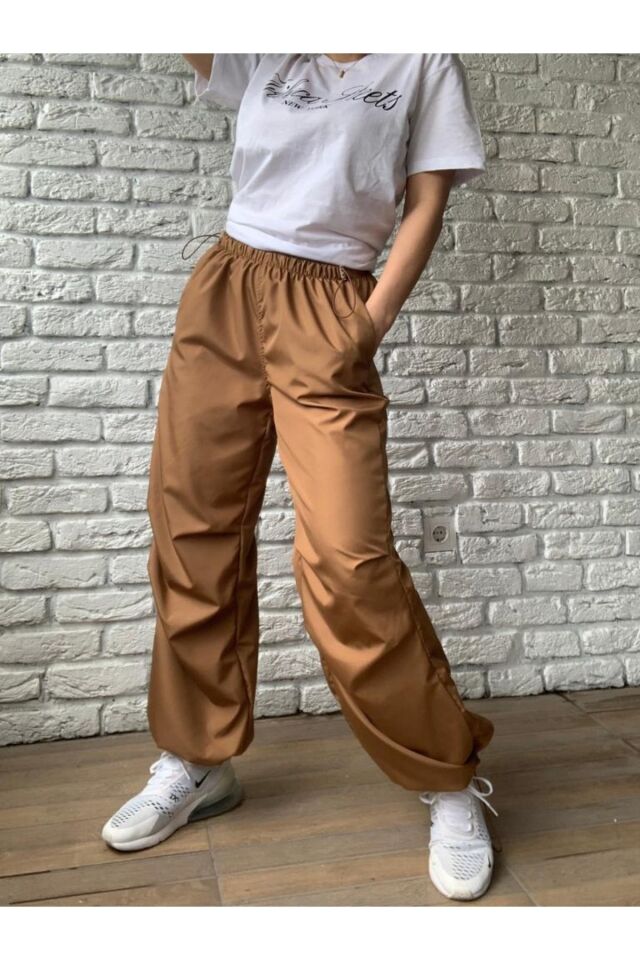 Antrasit Paraşüt Pantolon Camel - M